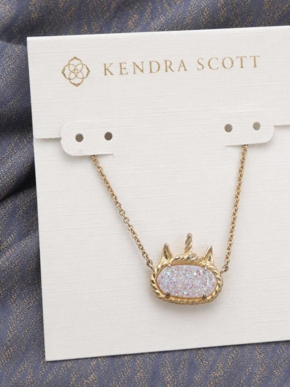 Kendra Scott Elisa Unicorn Gold Drusy Short Necklace
